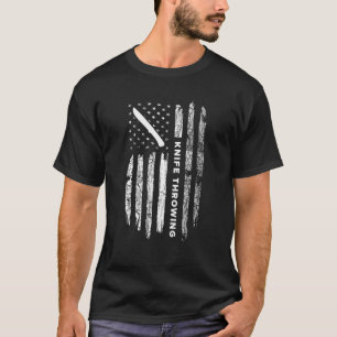 American Flag Knife Throwing - Vintage Knife Throw T-Shirt