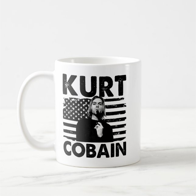 American Flag Kurt USA Cobain Music Gift Coffee Mug (Left)
