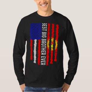 American Flag Kyrgyzstan Flag Best Big Brother Eve T-Shirt