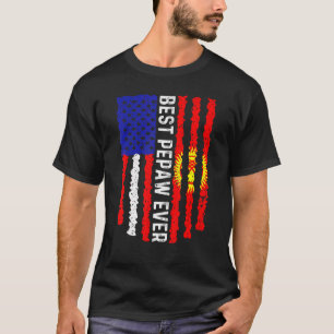 American Flag Kyrgyzstan Flag Best Pepaw Ever Fami T-Shirt