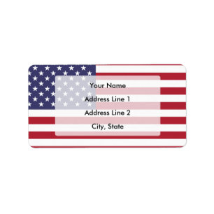 American flag label