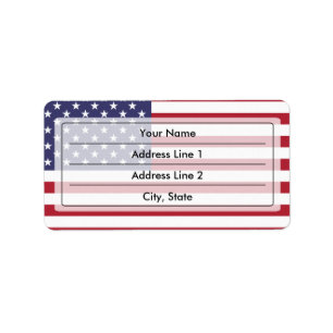 American flag label