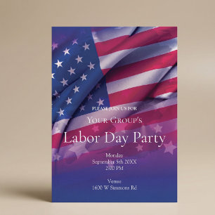 American Flag Labour Day Party Invitation