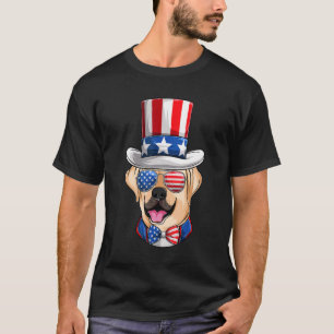 American Flag Labrador  Lab Poppy  Fourth Of July T-Shirt