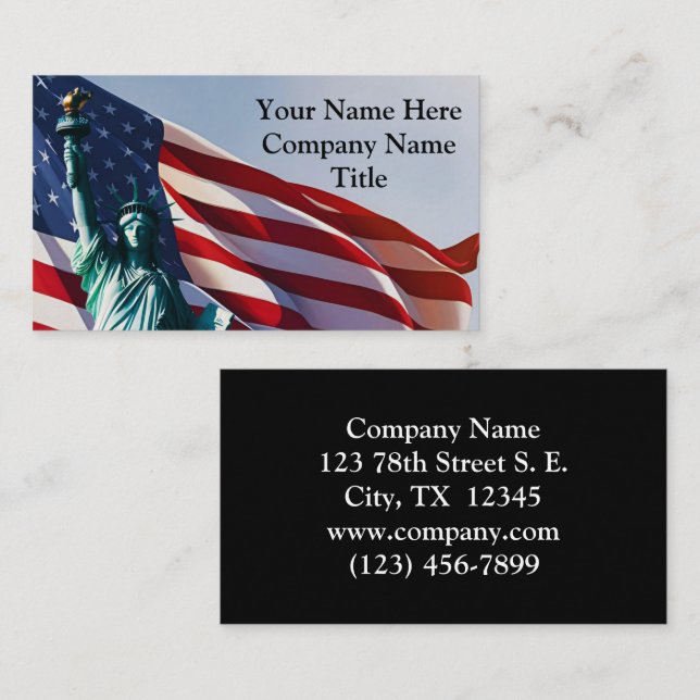 American Flag - Lady Liberty Business Card (Front/Back)