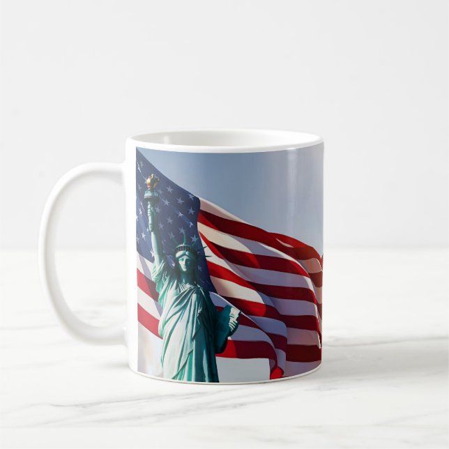 American Flag Lady Liberty Coffee Mug (Left)