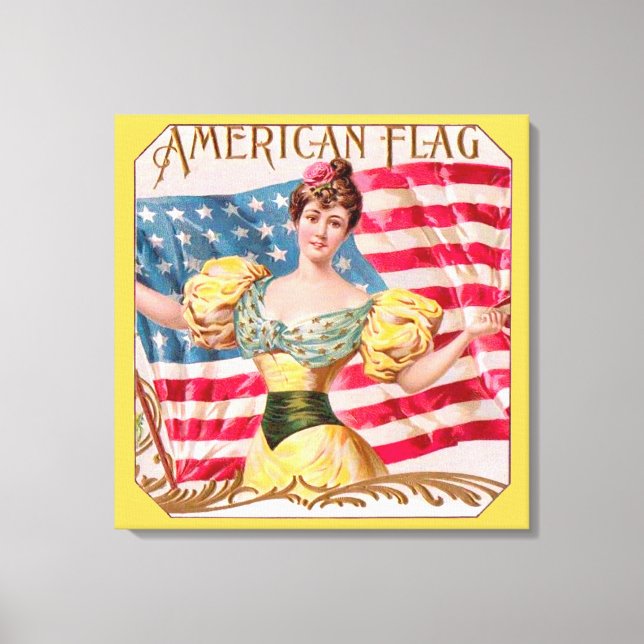 American Flag Lady Liberty Independence  Canvas Print (Front)