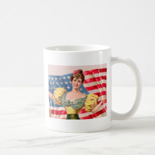 American Flag Lady Liberty Independence Coffee Mug