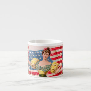 American Flag Lady Liberty Independence Espresso Cup