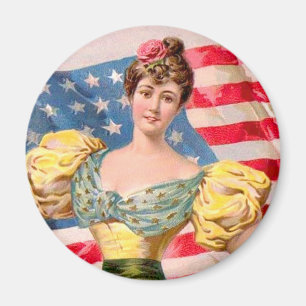 American Flag Lady Liberty Independence  Magnet