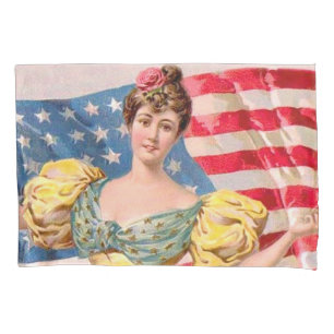 American Flag Lady Liberty Independence Pillowcase