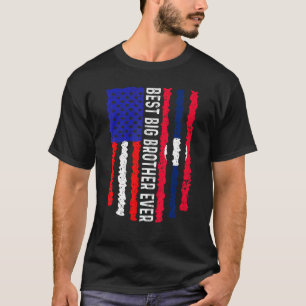 American Flag Laos Flag Best Big Brother Ever Fami T-Shirt