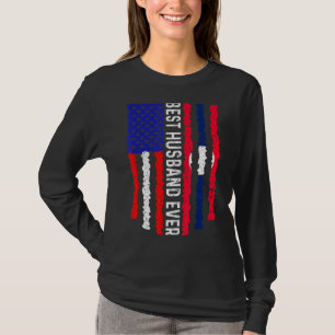 American Flag Laos Flag Best Husband Ever Family T-Shirt
