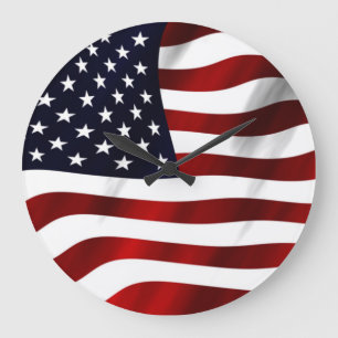 American Flag Large Clock