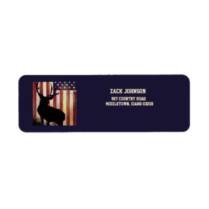 American Flag Large Elk Return Address 