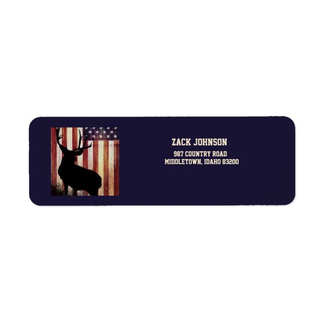 American Flag Large Elk Return Address  (Front)