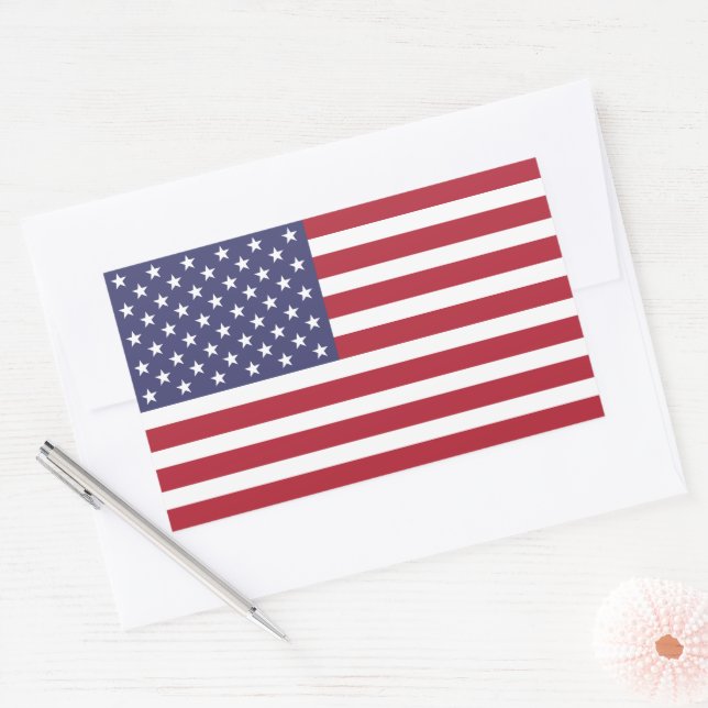 American Flag Large Rectangle Rectangular Sticker (Envelope)