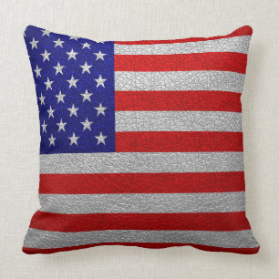 American Flag Leather Cushion