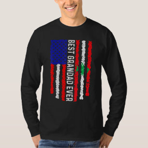 American Flag Lebanon Flag Best Grandad Ever Famil T-Shirt