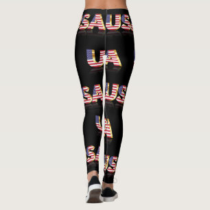 American Flag Leggings - USA - Patriotic