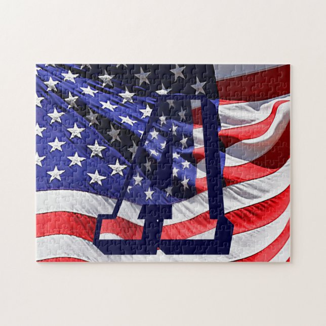 American Flag & Letter "A" Photo Puzzle (Horizontal)