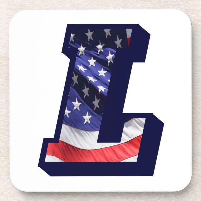 American Flag Letter "L" Coaster (Front)