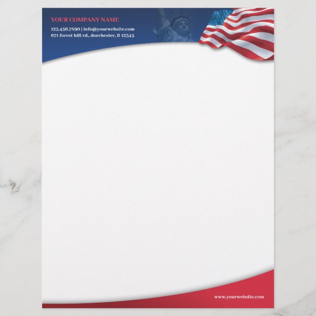 American Flag Letterhead (Front)