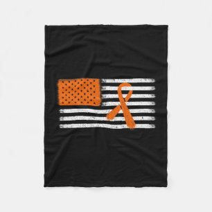 American Flag Leukaemia And Multiple Sclerosis Rib Fleece Blanket