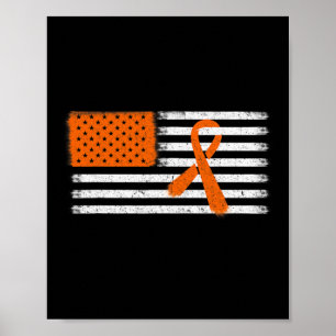 American Flag Leukaemia And Multiple Sclerosis Rib Poster