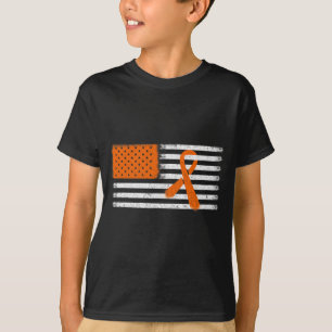 American Flag Leukaemia And Multiple Sclerosis Rib T-Shirt