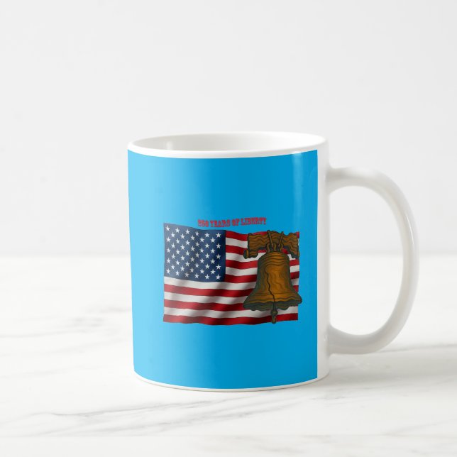 American Flag & Liberty Bell Independence Day URM Coffee Mug (Right)