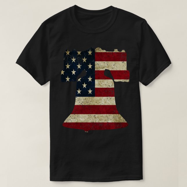 American Flag Liberty Bell T-Shirt (Design Front)