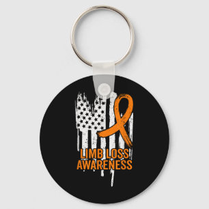 American Flag Limb Loss Awareness Hand Leg Amputee Key Ring