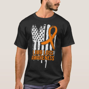 American Flag Limb Loss Awareness Hand Leg Amputee T-Shirt