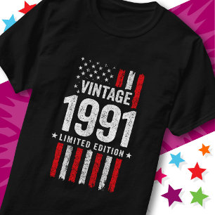 American Flag Limited Edition Stars Vintage 1991 T-Shirt