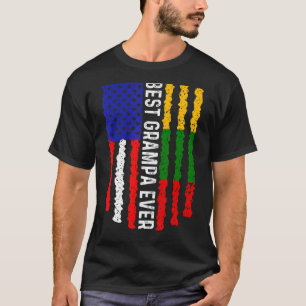 American Flag Lithuania Flag Best Grampa Ever Fami T-Shirt