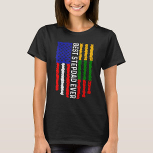 American Flag Lithuania Flag Best Stepdad Ever Fam T-Shirt