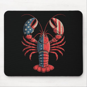 American Flag Lobster Patriotic Crawfish Season 4t Mouse Mat