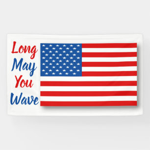 American Flag Long May You Wave Personalised Banner