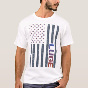 American Flag Luge Luger T-Shirt