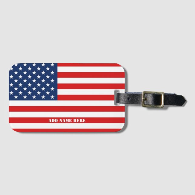 American Flag Luggage Tag (Front Horizontal)