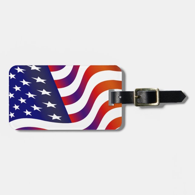 American Flag Luggage Tag (Front Horizontal)