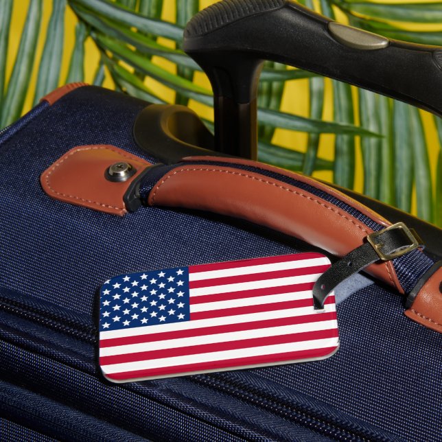 American Flag Luggage Tag (Front Insitu 3)