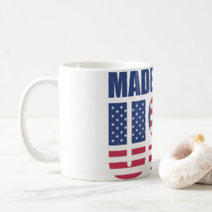 American Flag "MADE" Typography Mug - Patriotic