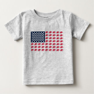 American Flag Made up of Elephants Baby T-Shirt
