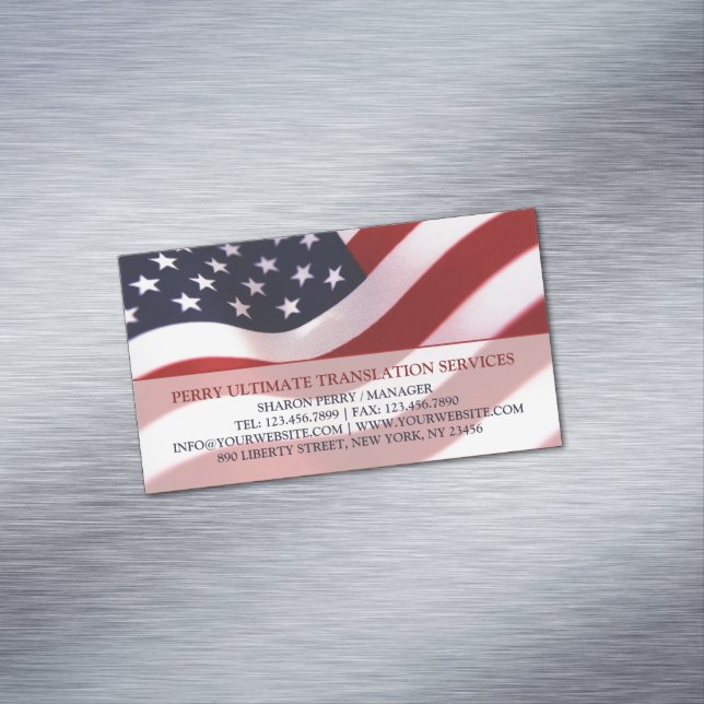 American Flag Magnetic Business Card (In Situ)