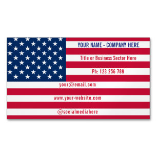 American Flag Magnetic Business Card Template