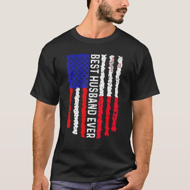 American Flag Malta Flag Best Husband Ever Family T-Shirt (Front)