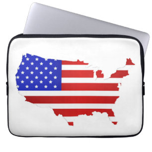 American Flag Map of the United States of America Laptop Sleeve