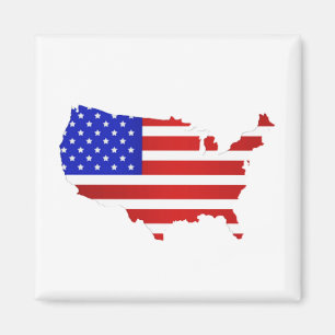 American Flag Map of the United States of America Magnet